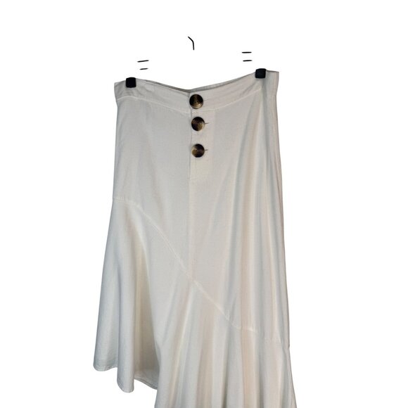 2/$30 ZARA Size M White Asymmetrical Button Front Skirt - Picture 9 of 11
